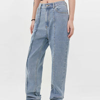 Deconstructing Stitching Straight Jeans For Women