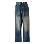 Fashion Striped Wide Straight Jeans For Women