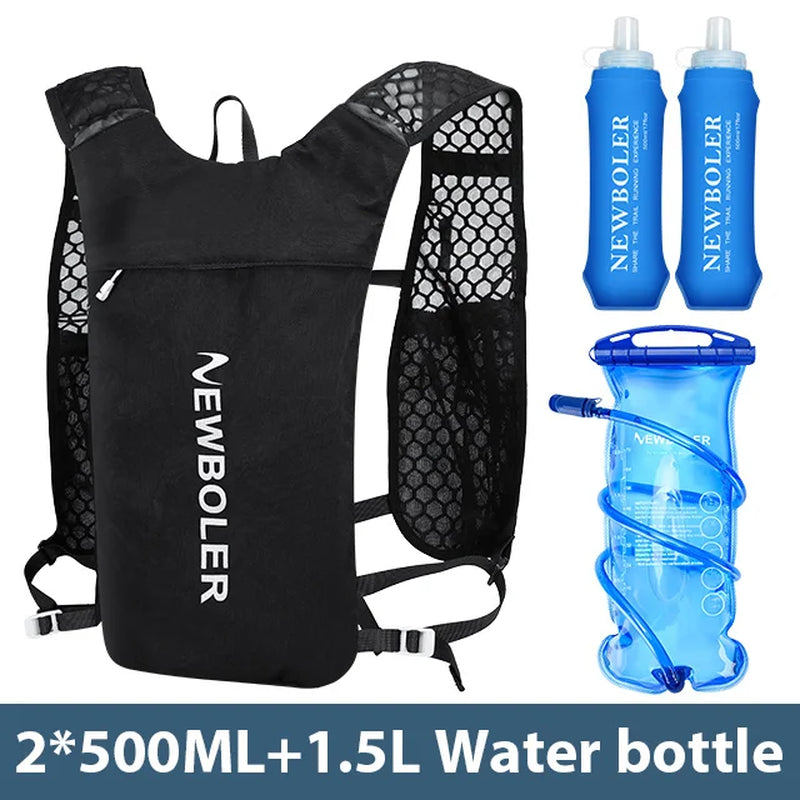 Outdoor Trail Running Ultralight Backpack Hydration Jogging Vest Breathable Marathon Running Backpack with Water Bottle