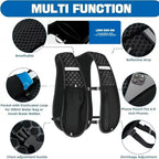 Running Hydration Vest for Men Women, Water Resistant Breathable Backpack for Hiking Cycling Trail Marathons