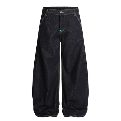 Retro Men's Loose-fit Bootcut Jeans