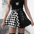 Skirt Gothic Plaid A Line Mini Skirts Harajuku Streetwear