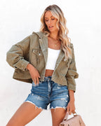 Hooded Washed Denim Jacket