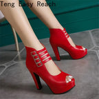 2025 Summer New Womens Ankle Boots Sandals High Quality PU Leather Buckle Strap Zip Stiletto Heels plus Size 35-46 Shoes