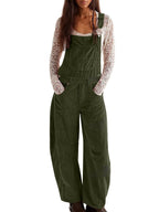 Corduroy Overalls Fashionable Wide-Leg Casual Jumpsuits