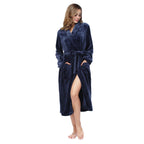 RONGTAI Womens Bathrobe Ladies Fleece Plush Warm Long Robes Fleece Nightgown Sleepwear