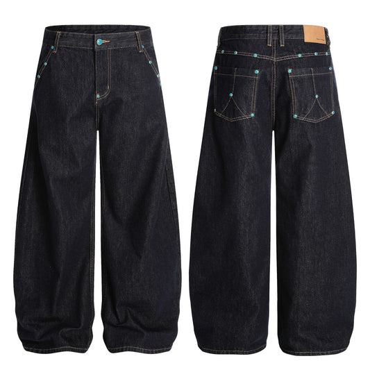 Retro Men's Loose-fit Bootcut Jeans