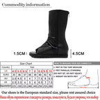 Zipper Design Black Women Shoes Wedges 2022 New Spring Autumn Open Toe Leather Mid-Calf Boots for Women Promotion Sale