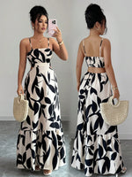 Rafferiza Women'S Elegant Printed Waist-Cinched Long Dress