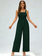 This stylish, minimalist, and sophisticated women's casual jumpsuit—featuring wide legs—is perfect for shopping, strolling, comm