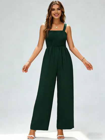 This stylish, minimalist, and sophisticated women's casual jumpsuit—featuring wide legs—is perfect for shopping, strolling, comm