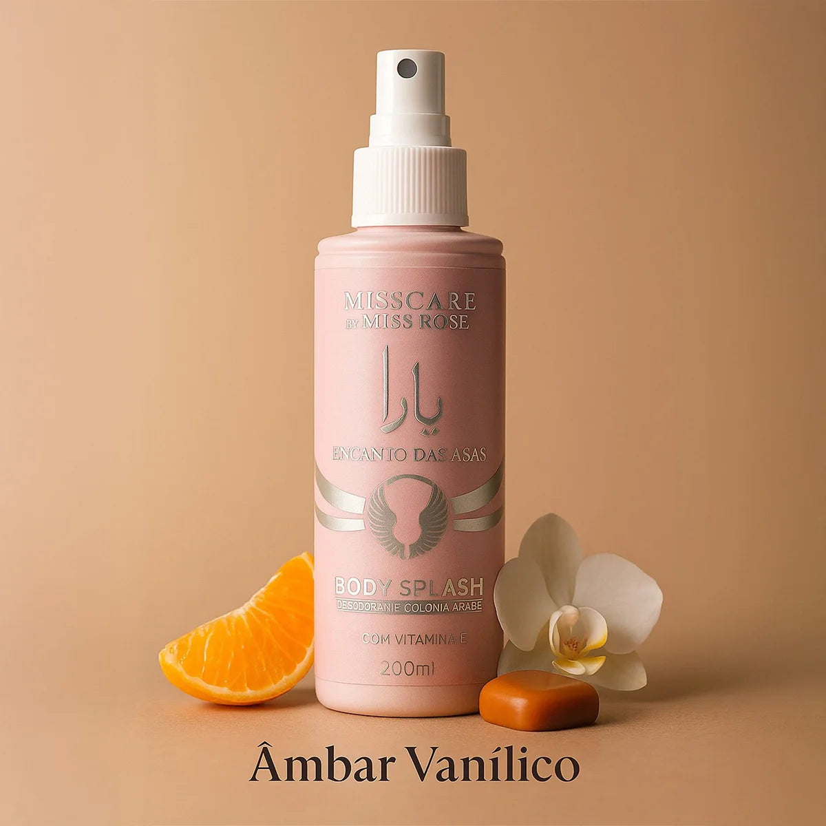 Women's Splash Body Charm of the Wings 200ml - Miss Care by Miss Rôse · Deodorant with Vitamin E · Arabic Inspiration Yar a