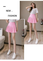 Pleated Mini Skirt with Shorts Women's High Waist A-Line Skater Skort White Black Pink Sporty School Uniform New Fashion HotSale