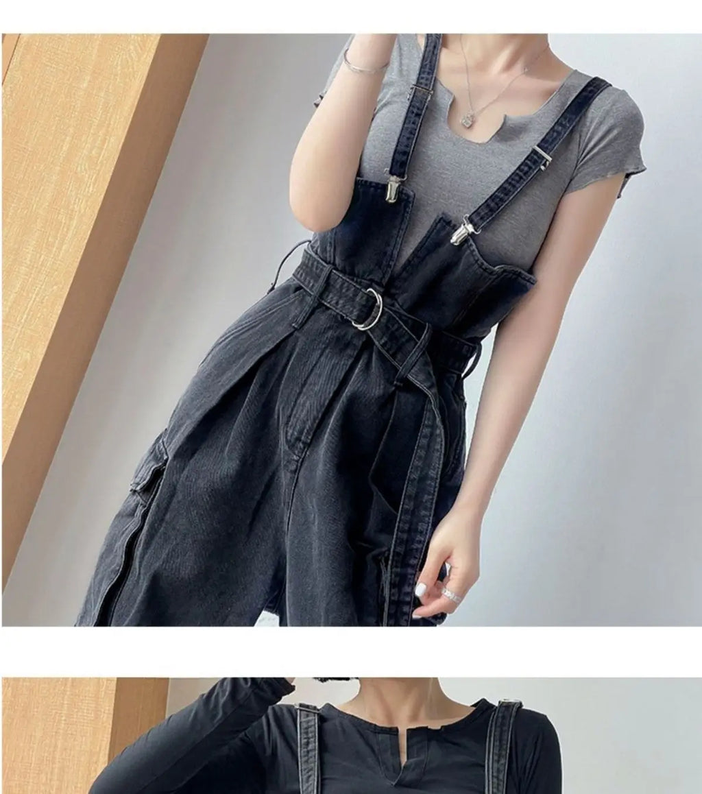 Jumpsuits Women Design Cool Autumn Simple All-match Belt Leisure Retro Korean Style Comfortable Classic Ladies Streetwear New