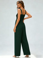 This stylish, minimalist, and sophisticated women's casual jumpsuit—featuring wide legs—is perfect for shopping, strolling, comm