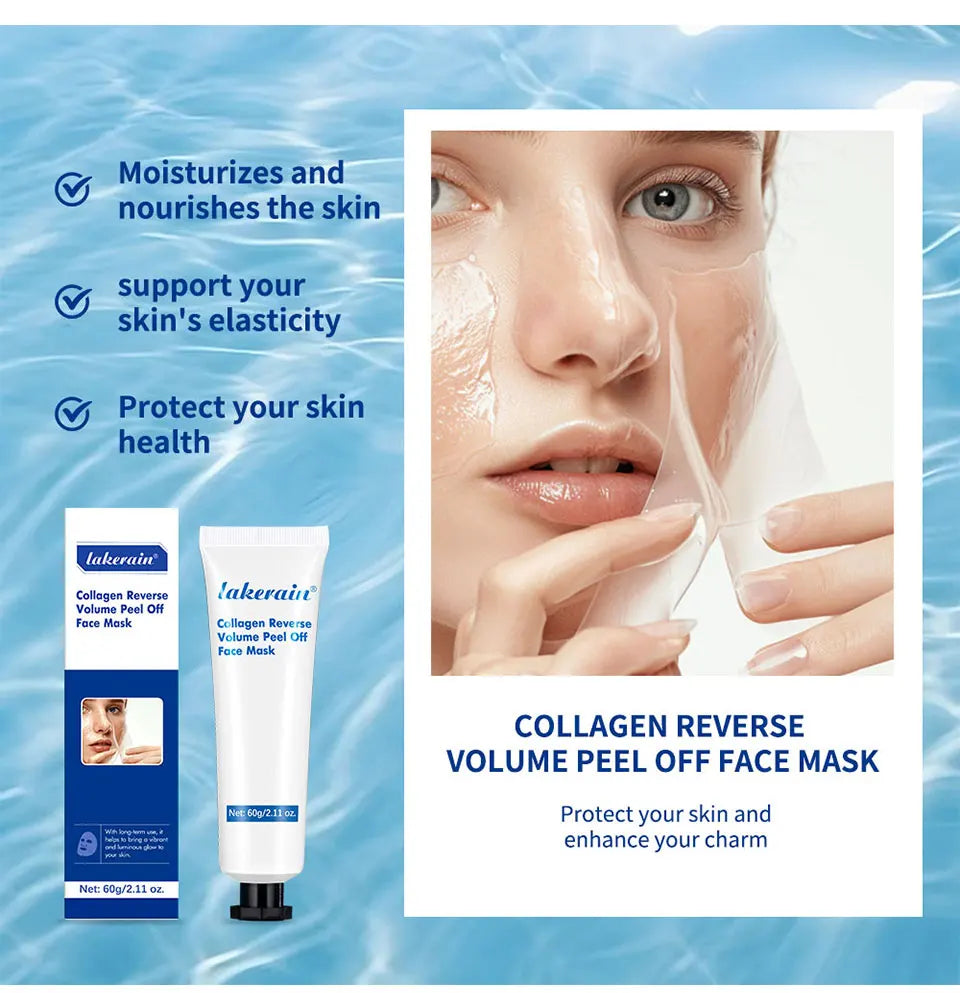 60gCollagen Peel Off Face Mask Pore Shrinking Blackhead Removal Oil Control Skin Rejuvenation Moisturizing Brightening Skin Care