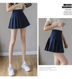 Pleated Mini Skirt with Shorts Women's High Waist A-Line Skater Skort White Black Pink Sporty School Uniform New Fashion HotSale