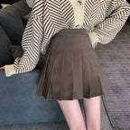 Pleated Mini Skirt with Shorts Women's High Waist A-Line Skater Skort White Black Pink Sporty School Uniform New Fashion HotSale