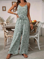Jumpsuits for Women Summer Casual Printed Round Neck Suspender Jumpsuit Overalls for Women Monos Mujer Elegante Jump Suits