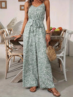 Jumpsuits for Women Summer Casual Printed Round Neck Suspender Jumpsuit Overalls for Women Monos Mujer Elegante Jump Suits