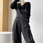 Jumpsuits Women Design Cool Autumn Simple All-match Belt Leisure Retro Korean Style Comfortable Classic Ladies Streetwear New