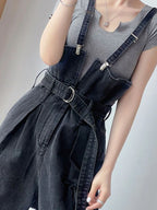 Jumpsuits Women Design Cool Autumn Simple All-match Belt Leisure Retro Korean Style Comfortable Classic Ladies Streetwear New
