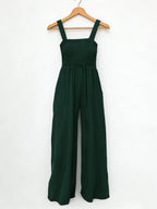 This stylish, minimalist, and sophisticated women's casual jumpsuit—featuring wide legs—is perfect for shopping, strolling, comm
