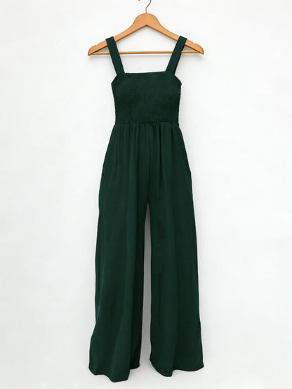 This stylish, minimalist, and sophisticated women's casual jumpsuit—featuring wide legs—is perfect for shopping, strolling, comm