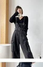Jumpsuits Women Design Cool Autumn Simple All-match Belt Leisure Retro Korean Style Comfortable Classic Ladies Streetwear New