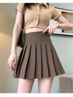 Pleated Mini Skirt with Shorts Women's High Waist A-Line Skater Skort White Black Pink Sporty School Uniform New Fashion HotSale