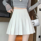 Pleated Mini Skirt with Shorts Women's High Waist A-Line Skater Skort White Black Pink Sporty School Uniform New Fashion HotSale