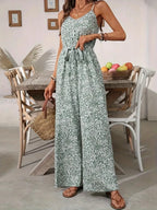 Jumpsuits for Women Summer Casual Printed Round Neck Suspender Jumpsuit Overalls for Women Monos Mujer Elegante Jump Suits