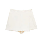 Willshela Women Fashion Solid Asymmetrical Side Zipper Skirts Shorts Vintage High Waist Female Chic Lady Shorts