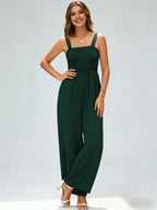 This stylish, minimalist, and sophisticated women's casual jumpsuit—featuring wide legs—is perfect for shopping, strolling, comm
