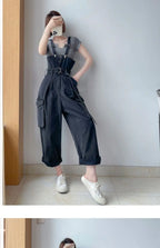 Jumpsuits Women Design Cool Autumn Simple All-match Belt Leisure Retro Korean Style Comfortable Classic Ladies Streetwear New