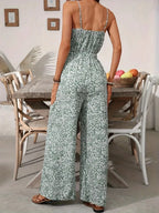 Jumpsuits for Women Summer Casual Printed Round Neck Suspender Jumpsuit Overalls for Women Monos Mujer Elegante Jump Suits