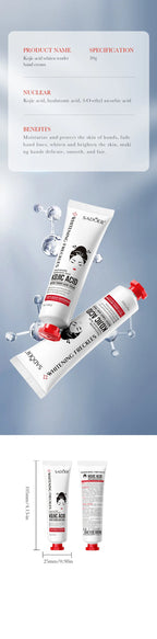 SADOER Kojic Acid Hand Cream Brightening Repair Dry Rough Skin Moisturizing Nourishing Smoothing Hydrating Daily Hand Care 30g