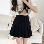 Pleated Mini Skirt with Shorts Women's High Waist A-Line Skater Skort White Black Pink Sporty School Uniform New Fashion HotSale