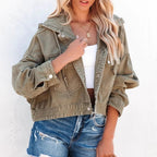 Hooded Washed Denim Jacket
