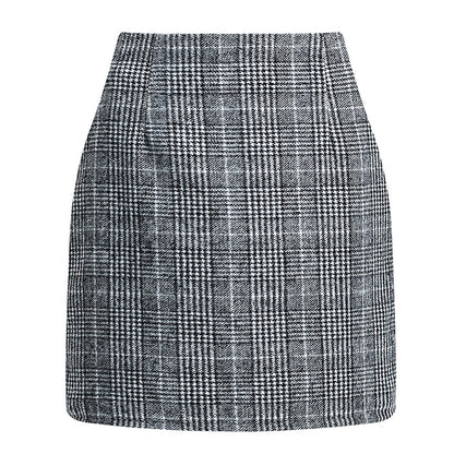 Womens High Waist Plaid Skirt Bodycon Pencil Mini Skirts
