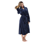 RONGTAI Womens Bathrobe Ladies Fleece Plush Warm Long Robes Fleece Nightgown Sleepwear