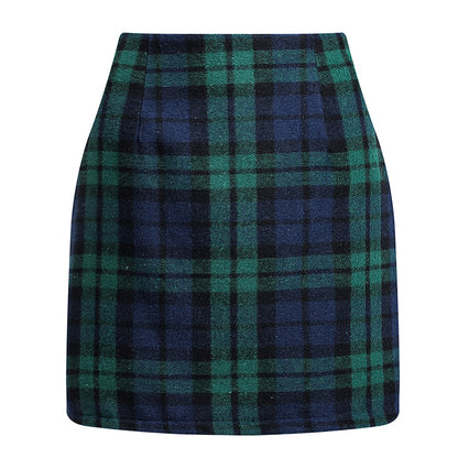 Womens High Waist Plaid Skirt Bodycon Pencil Mini Skirts