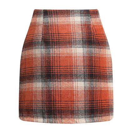Womens High Waist Plaid Skirt Bodycon Pencil Mini Skirts