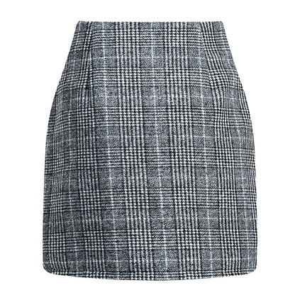 Womens High Waist Plaid Skirt Bodycon Pencil Mini Skirts