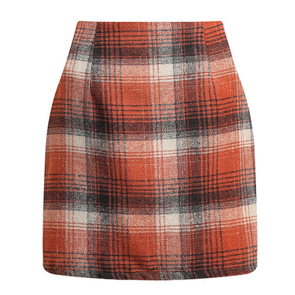 Womens High Waist Plaid Skirt Bodycon Pencil Mini Skirts
