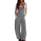 Corduroy Overalls Fashionable Wide-Leg Casual Jumpsuits