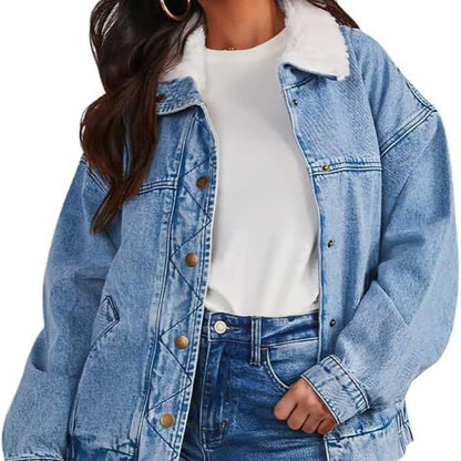 Women's Denim Jacket Fur Collar Denim Coat